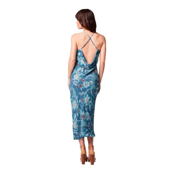 NWT! Band of Gypsies Band of the Free AUDETTE FLORAL HALTER MIDI DRESS. Small. - Picture 3 of 10